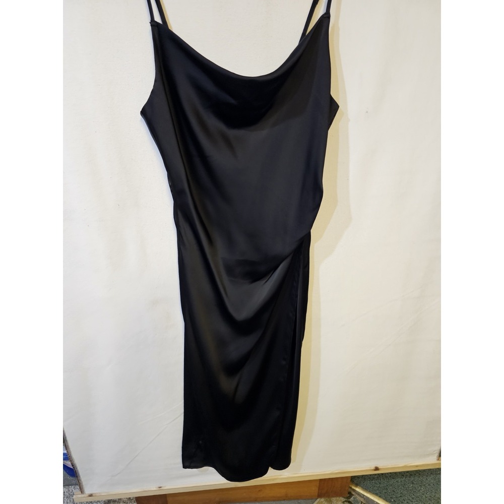 Molly Green Women's Satin Cowl Neck Sleeveless Maxi Dress 42 Length Size L